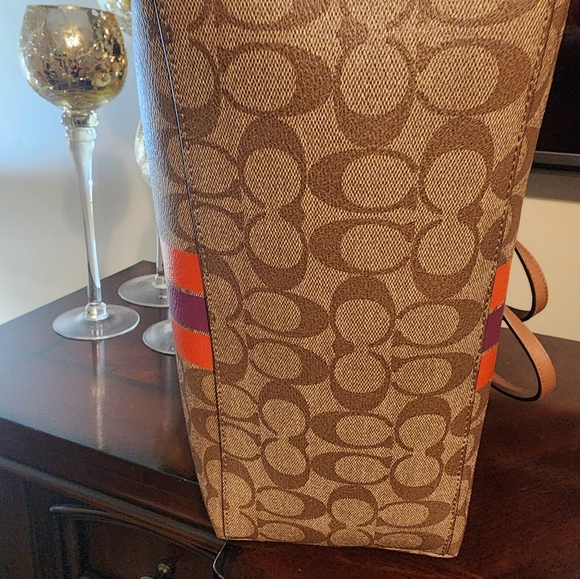 Coach Varsity Stripe Zip Tote - Picture 3 of 7